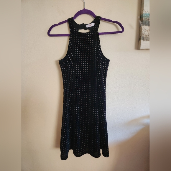 Candie's Dresses & Skirts - Candies Knee Length Dress Black Velvet Sparkle Small